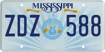 MS license plate ZDZ588
