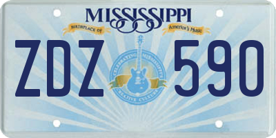 MS license plate ZDZ590