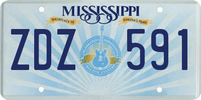 MS license plate ZDZ591