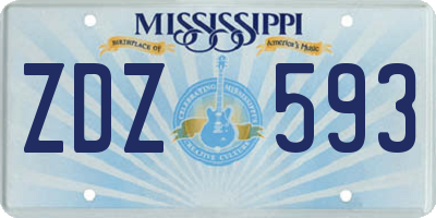 MS license plate ZDZ593
