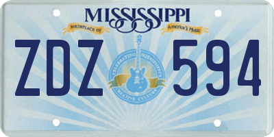 MS license plate ZDZ594