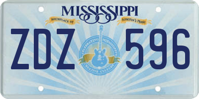 MS license plate ZDZ596