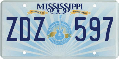 MS license plate ZDZ597