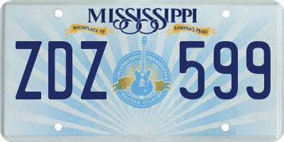 MS license plate ZDZ599