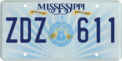 MS license plate ZDZ611