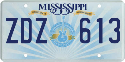 MS license plate ZDZ613