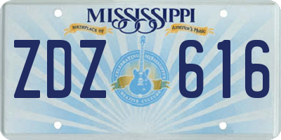 MS license plate ZDZ616