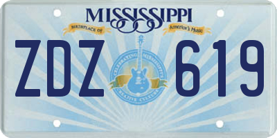 MS license plate ZDZ619