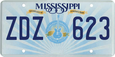 MS license plate ZDZ623