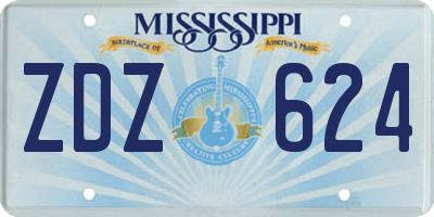 MS license plate ZDZ624
