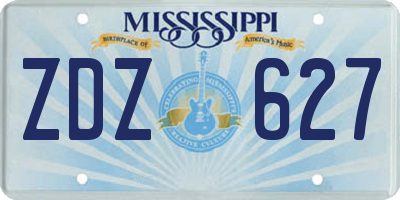 MS license plate ZDZ627