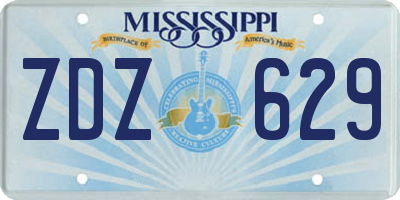 MS license plate ZDZ629