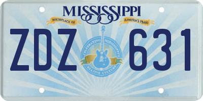 MS license plate ZDZ631