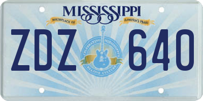 MS license plate ZDZ640