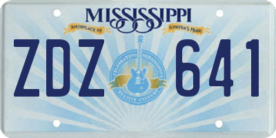 MS license plate ZDZ641