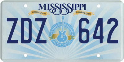 MS license plate ZDZ642