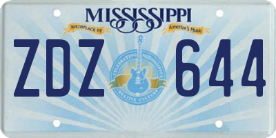 MS license plate ZDZ644