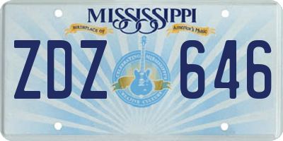 MS license plate ZDZ646