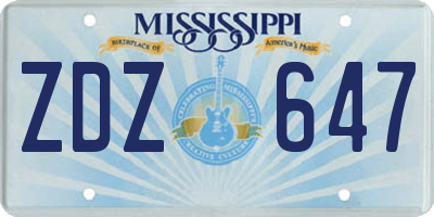 MS license plate ZDZ647