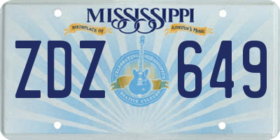 MS license plate ZDZ649