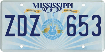 MS license plate ZDZ653