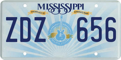 MS license plate ZDZ656