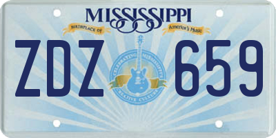 MS license plate ZDZ659