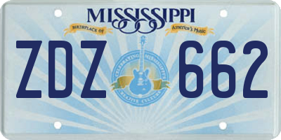 MS license plate ZDZ662