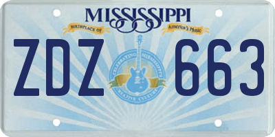 MS license plate ZDZ663