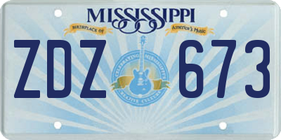 MS license plate ZDZ673