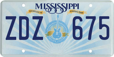 MS license plate ZDZ675