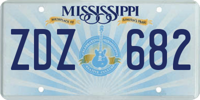 MS license plate ZDZ682