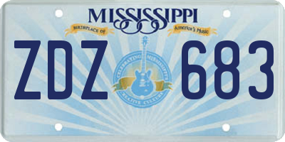 MS license plate ZDZ683