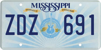MS license plate ZDZ691