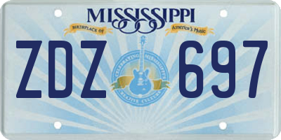 MS license plate ZDZ697