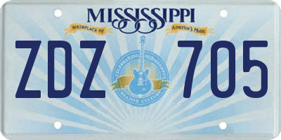 MS license plate ZDZ705