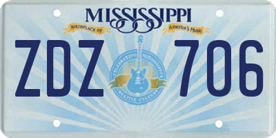 MS license plate ZDZ706