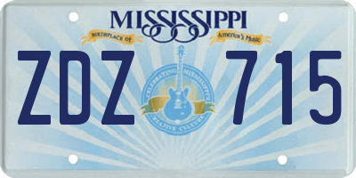 MS license plate ZDZ715