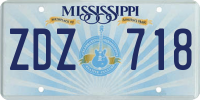 MS license plate ZDZ718