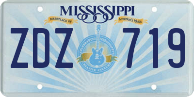MS license plate ZDZ719