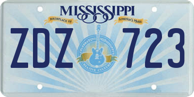 MS license plate ZDZ723