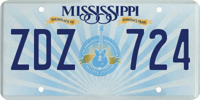 MS license plate ZDZ724