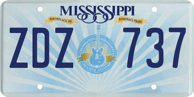 MS license plate ZDZ737
