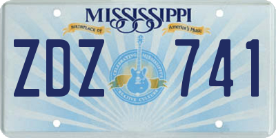 MS license plate ZDZ741