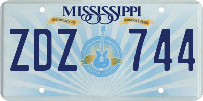 MS license plate ZDZ744