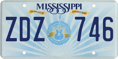 MS license plate ZDZ746