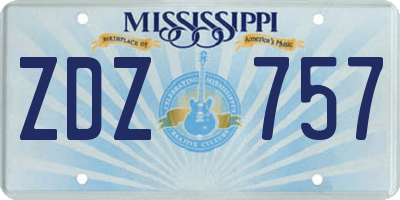 MS license plate ZDZ757