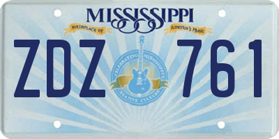 MS license plate ZDZ761