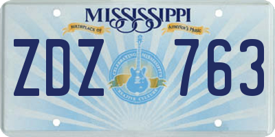 MS license plate ZDZ763