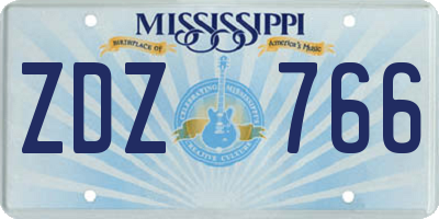 MS license plate ZDZ766